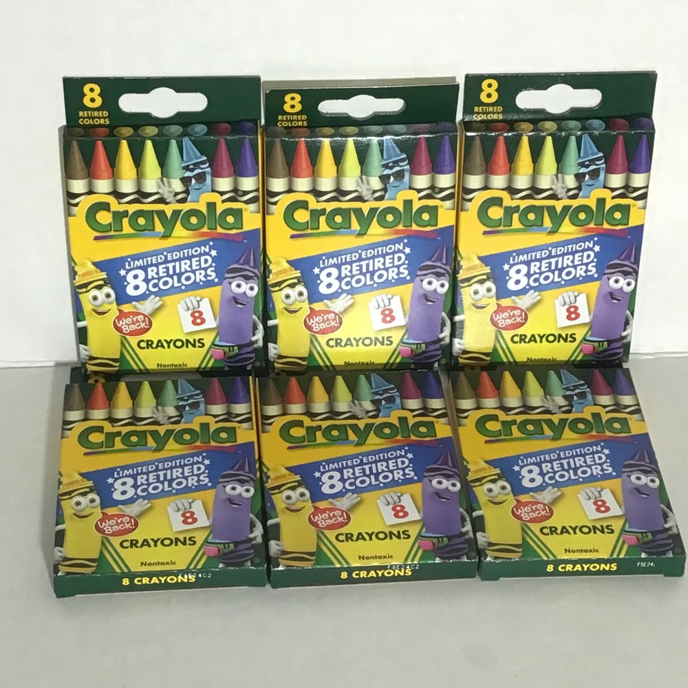 Lot of 6 Crayola Limited Edition‎ 8 Retired Colors Crayons Dandelion Magic Mint